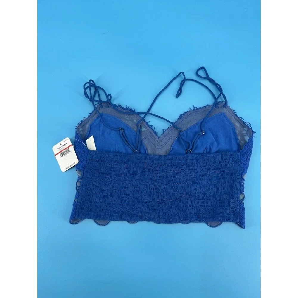 NWTFree People Intimately FP Adella Longline Lace Teal Blue‎ Bralette W's Sz XS
